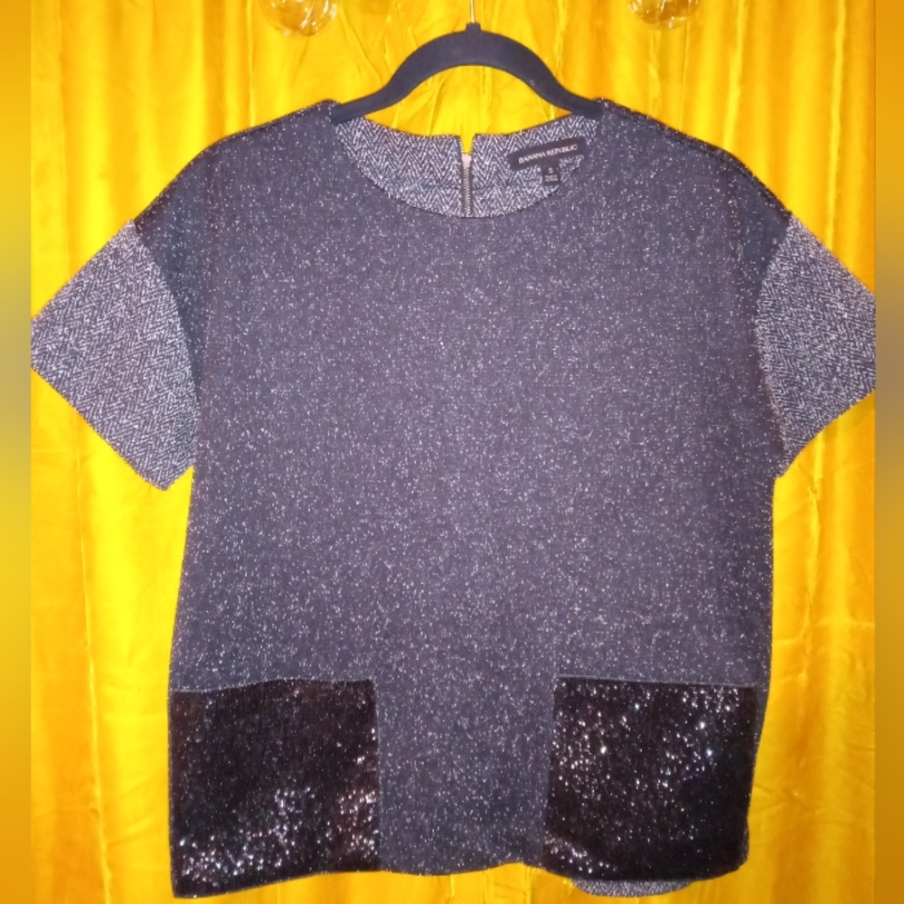 Banana Republic Unique Color Block Oversized T Shirt Sweater EUC SZ S